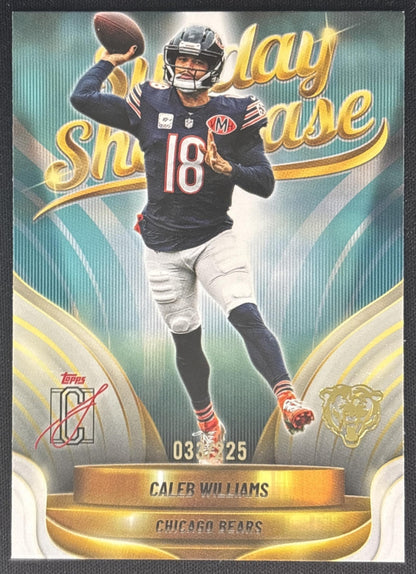 Caleb Williams 2025 Topps Signature Class Sunday Showcase Teal Foil /225 Bears Sports Trading Cards