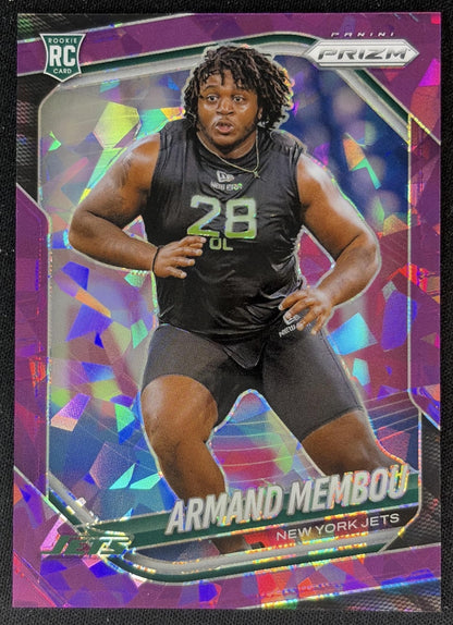 Armand Membou 2025 Panini Prizm Purple Ice /225 Jets Sports Trading Cards