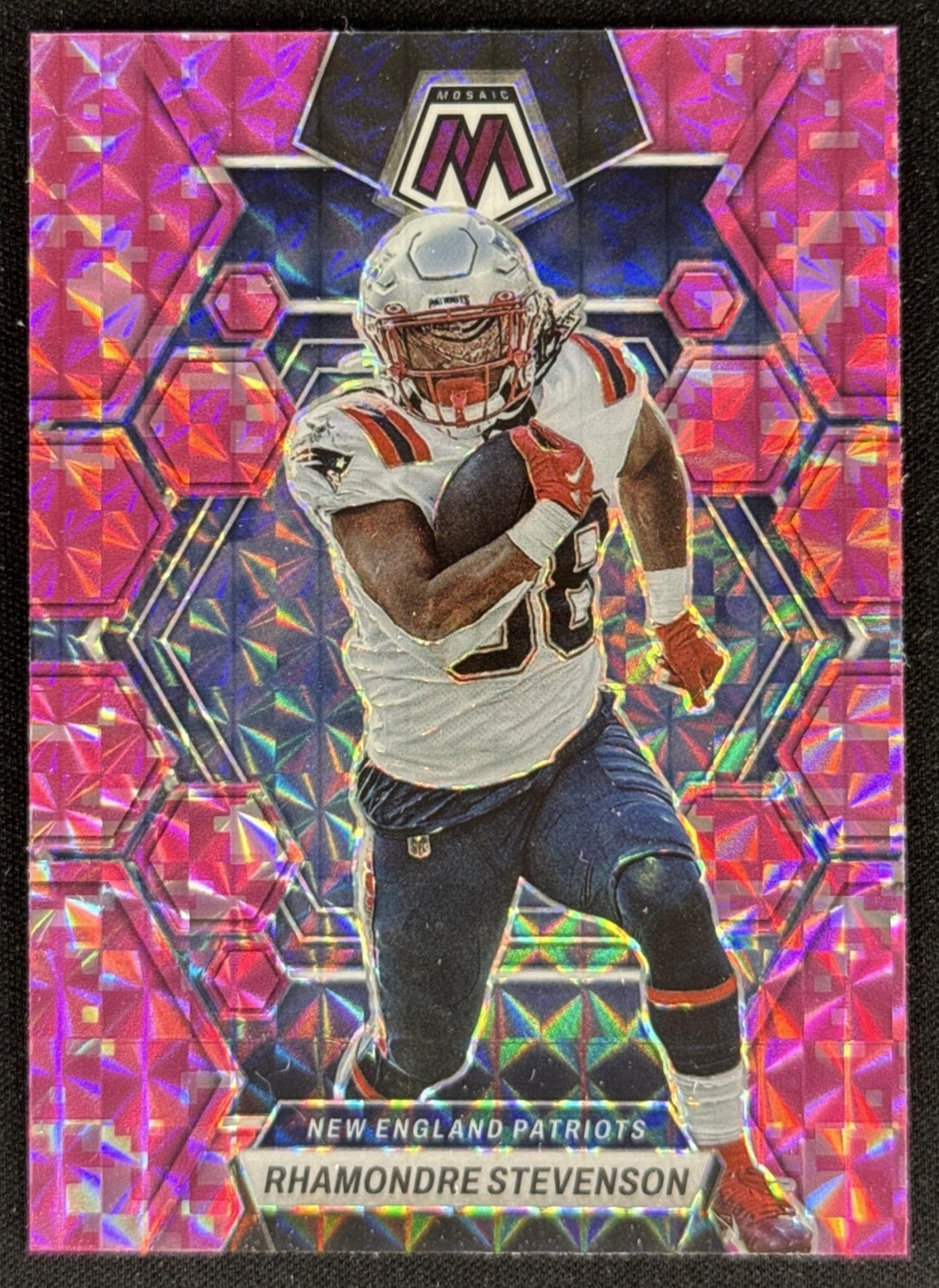 Rhamondre Stevenson 2023 Panini Mosaic Camo Pink Mosaic Patriots Default Title Sports Trading Card
