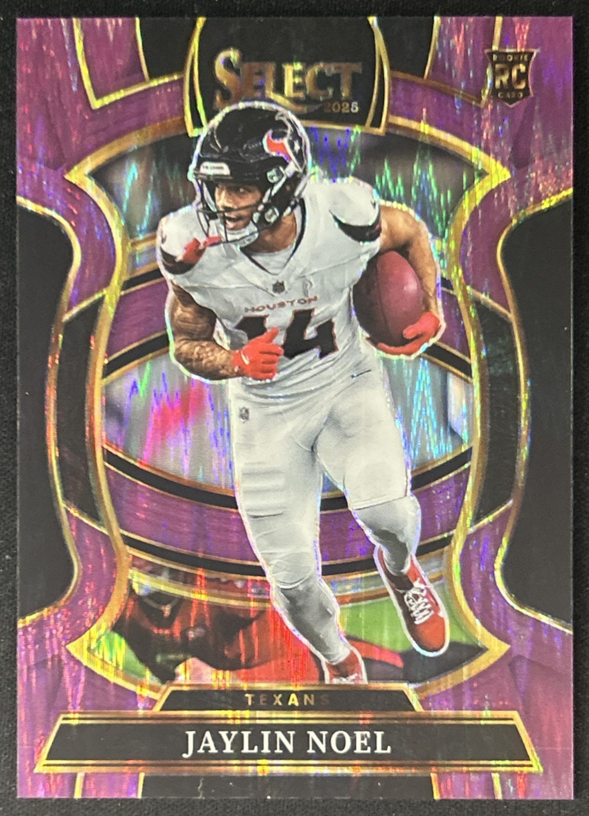 Jaylin Noel 2025 Panini Select Concourse Purple Prizm Shock /699 Texans front