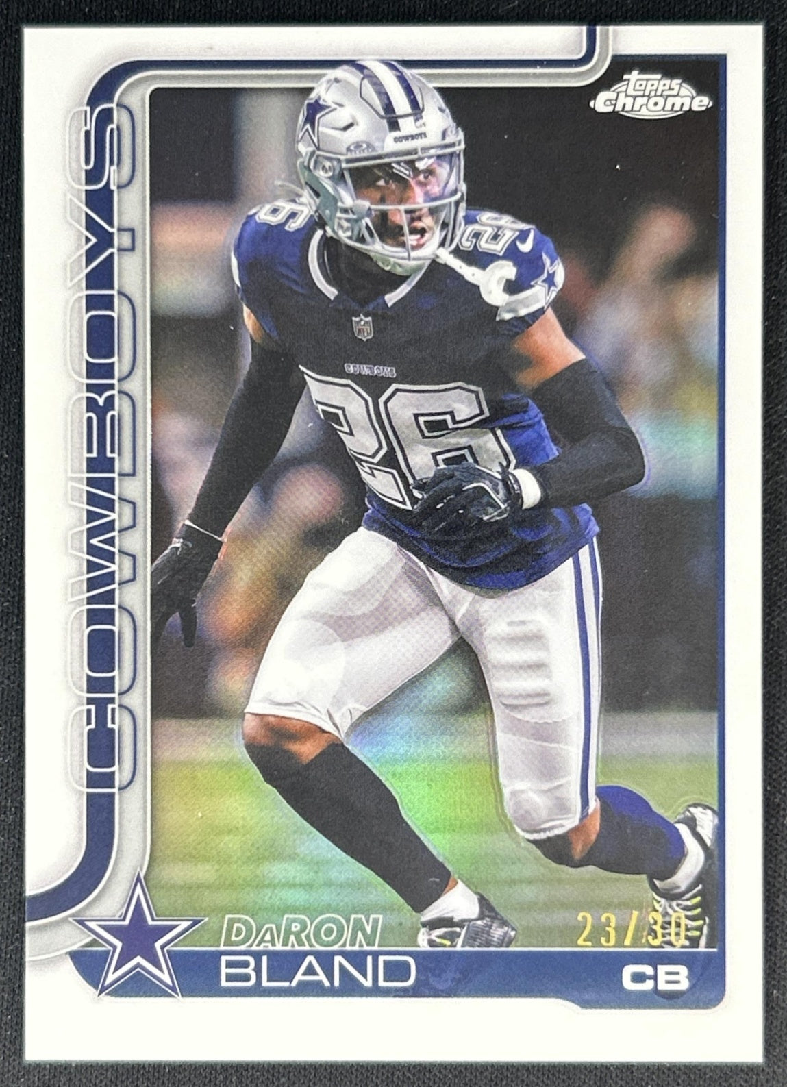 DaRon Bland 2025 Topps Chrome White Refractor /30 Cowboys Sports Trading Cards