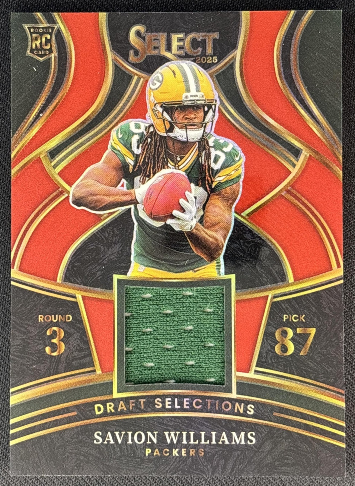 Savion Williams 2025 Select Draft Selections Memorabilia Red Prizm Packers
