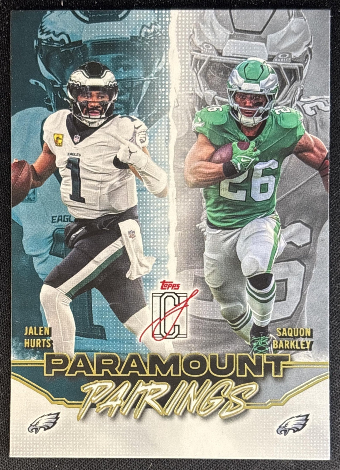 Saquon Barkley Jalen Hurts 2025 Topps Signature Class Paramount Pairings Eagles Football