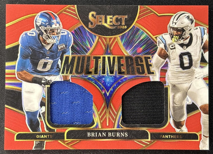 Brian Burns 2025 Panini Select Multiverse Jerseys Red Prizm