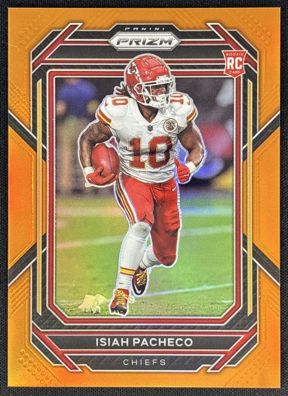 Isiah Pacheco 2022 Panini Prizm Orange /249 Chiefs front