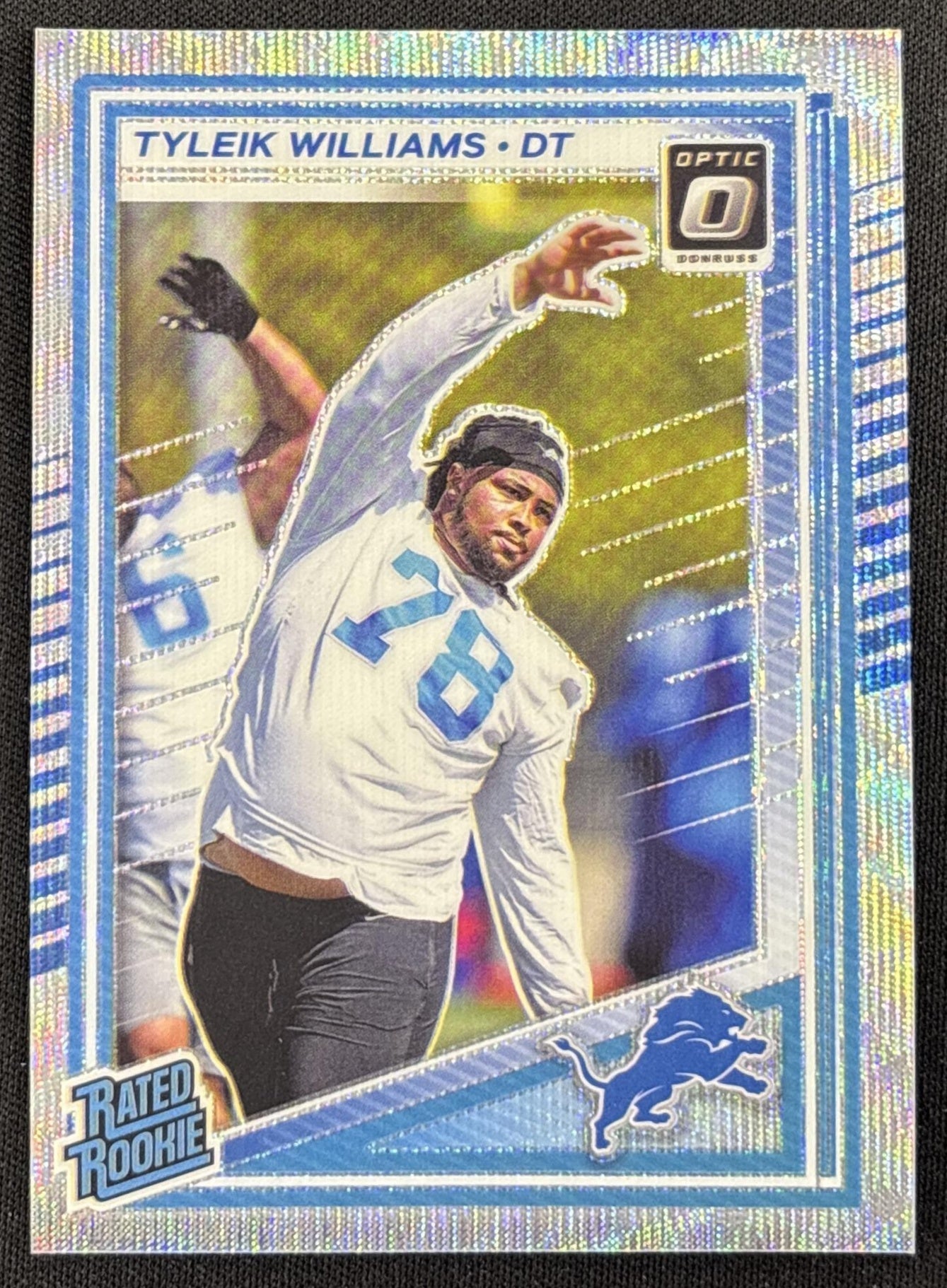 Tyleik Williams 2025 Panini Donruss Optic Rated Rookie Wave Prizm /300 Lions