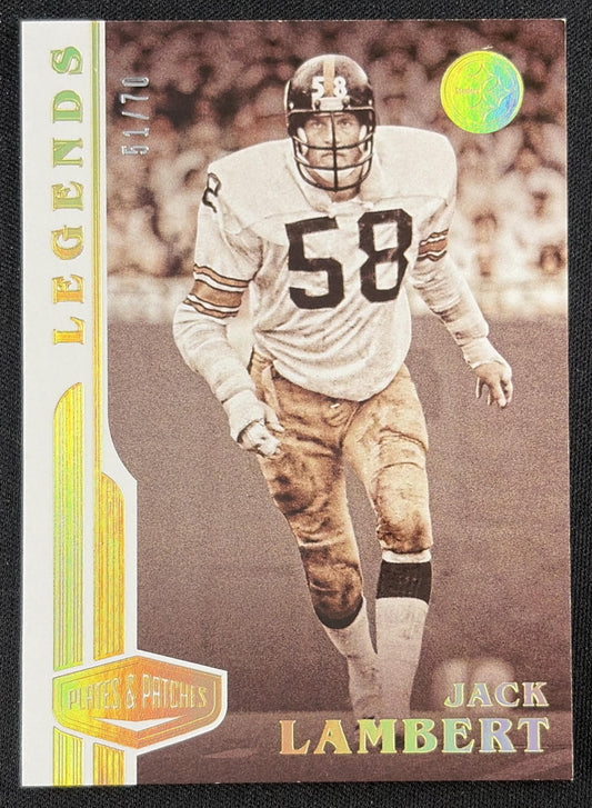 Jack Lambert 2020 Panini Plates & Patches /70 Steelers front