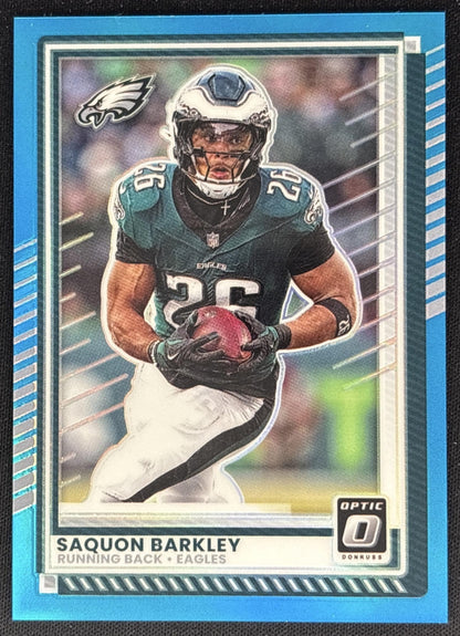 Saquon Barkley 2025 Panini Donruss Optic Aqua Prizm /349 Eagles