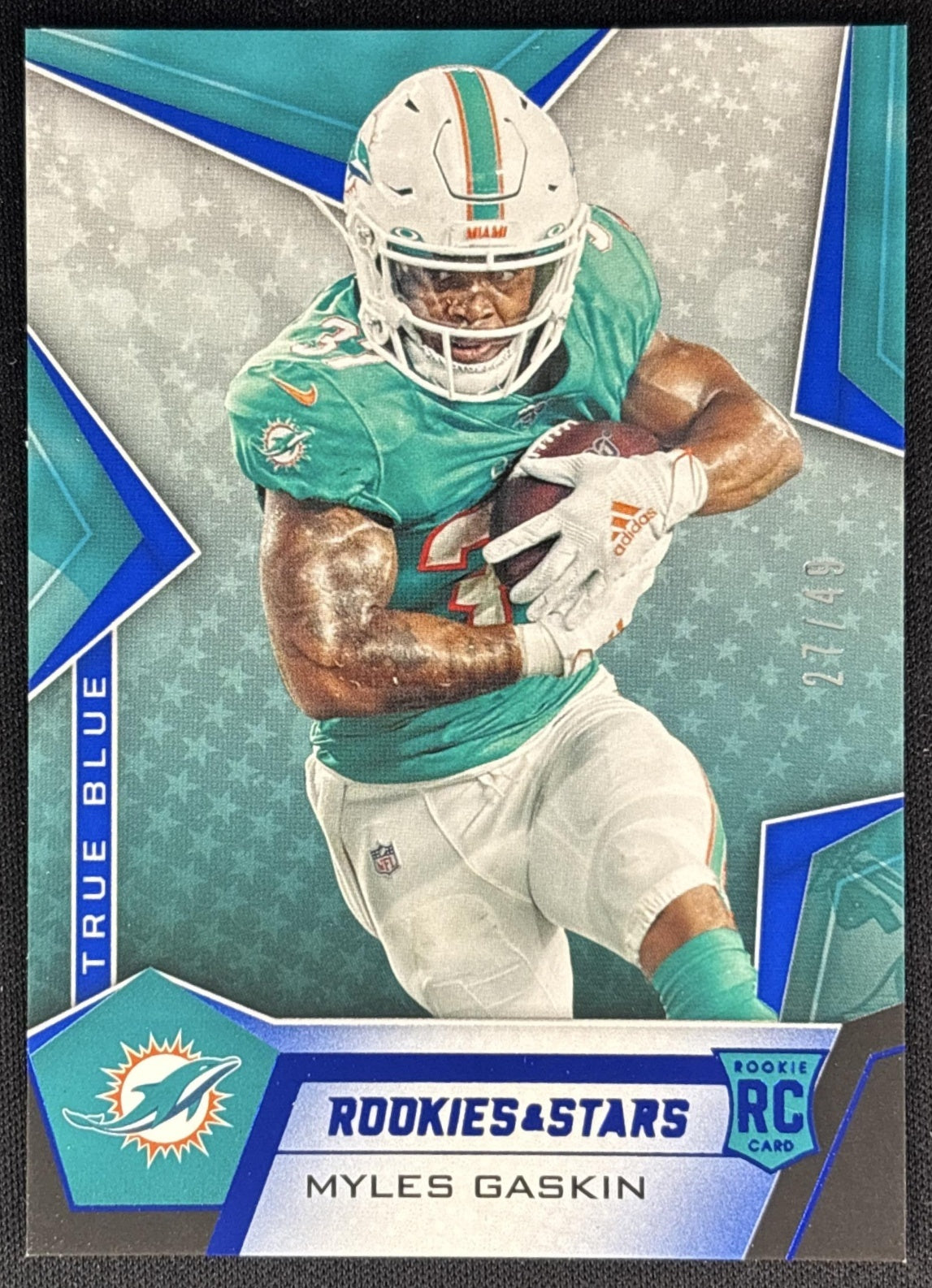 Myles Gaskin 2019 Panini Rookies & Stars True Blue /49 Dolphins