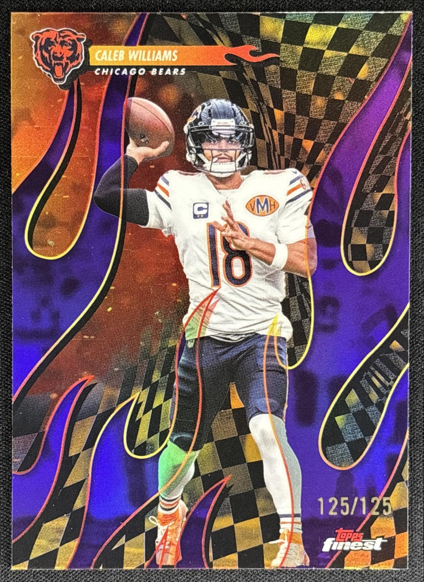 Caleb Williams 2025 Topps Finest Torchers Purple Refractor /125 Bears