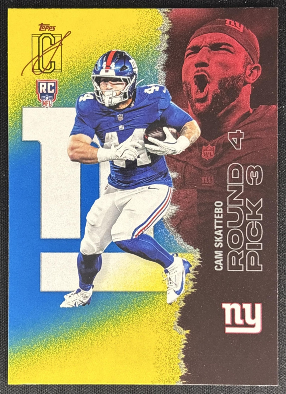 Cam Skattebo 2025 Topps Signature Class Rookie Blue & Yellow Foil Giants