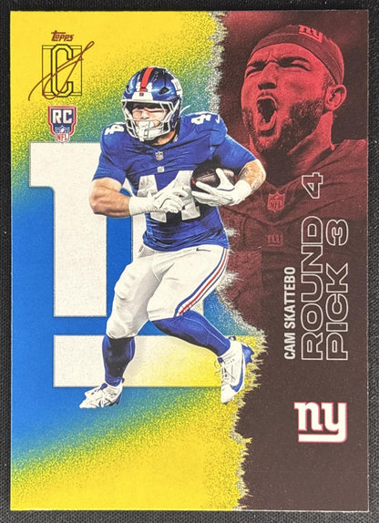 Cam Skattebo 2025 Topps Signature Class Rookie Blue & Yellow Foil Giants