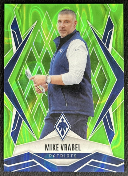 Mike Vrabel 2025 Panini Phoenix Lime Green Lava Prizm /225 Patriots