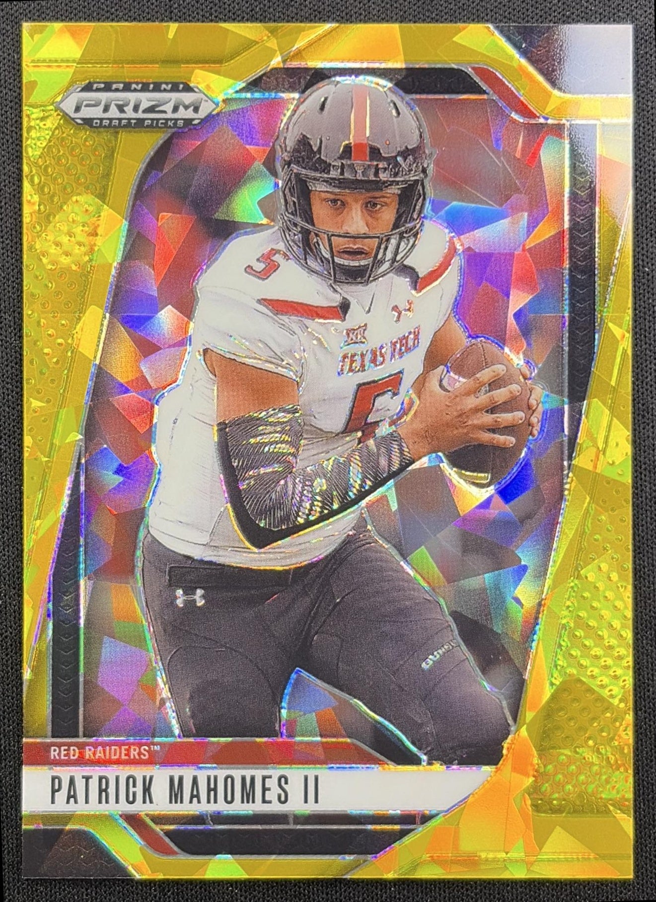 Patrick Mahomes II 2025 Panini Prizm Draft Picks Gold Ice Red Raiders