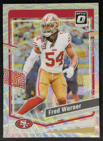 Fred Warner 2023 Panini Donruss Optic Wave Prizm /300 49ers front