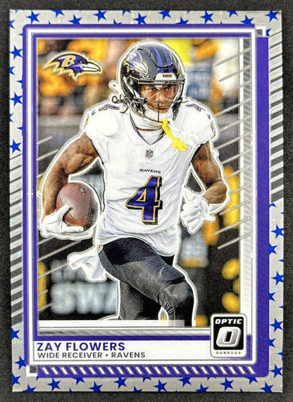 Zay Flowers 2025 Panini Donruss Optic Stars Prizm Ravens Default Title Sports Trading Cards