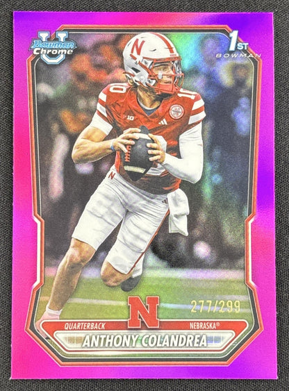 Anthony Colandrea 2026 Bowman Chrome Prospects Fuschia Refractor /299 Cornhuskers Default Title Sports Trading Card