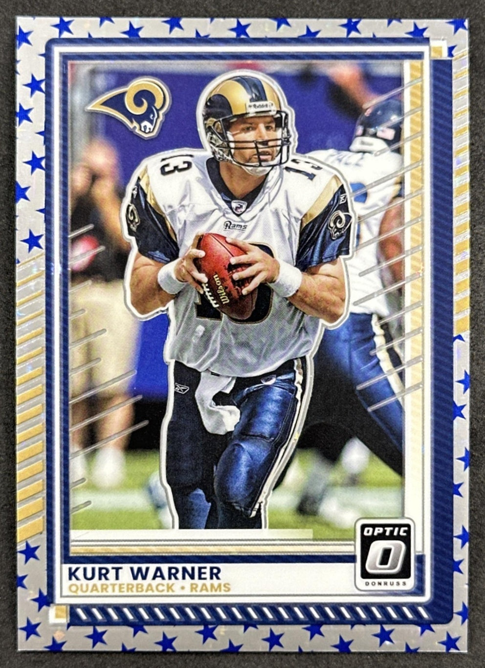 Kurt Warner 2025 Panini Donruss Optic Stars Prizm Rams front