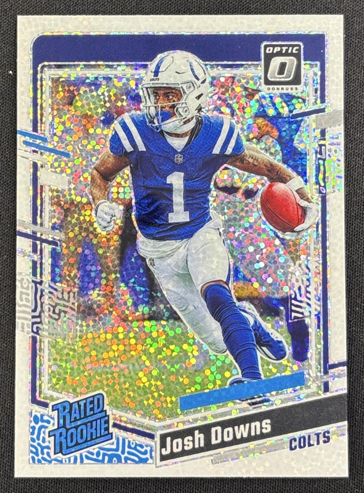 Josh Downs 2023 Panini Donruss Optic White Sparkle Prizm SSP Colts