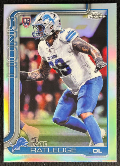 Tate Ratledge 2025 Topps Chrome Rookie Refractor Lions Default Title Football