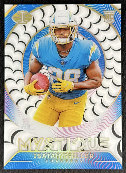 Isaiah Spiller 2022 Panini Illusions Mystique Light Blue /299 Chargers front