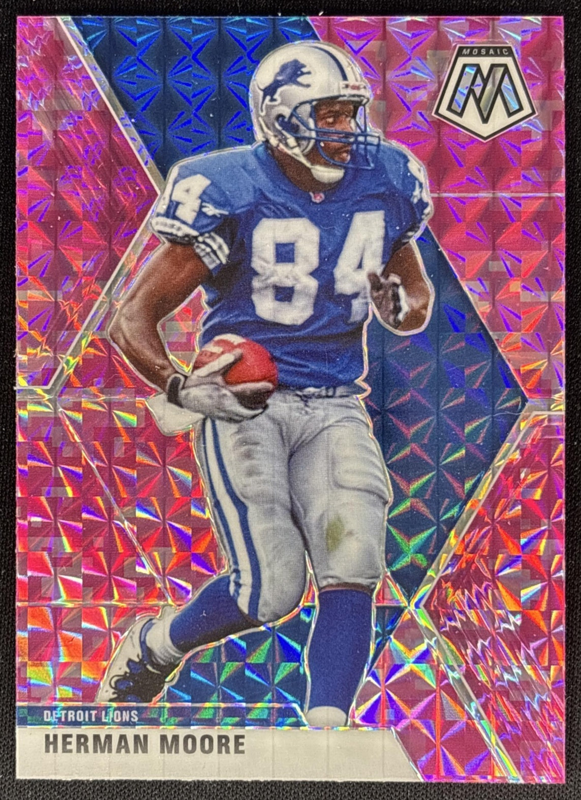 Herman Moore 2020 Panini Mosaic Prizm Camo Pink Lions Sports Trading Cards