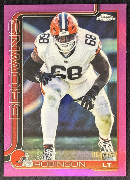 Cam Robinson 2025 Topps Chrome Pink Refractor /250 Browns front