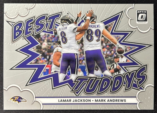 Lamar Jackson Mark Andrews 2025 Panini Donruss Optic Best Tuddys Ravens