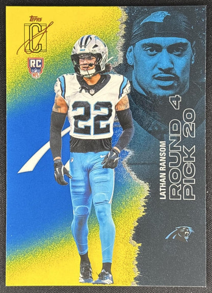 Lathan Ransom 2025 Topps Signature Class Rookie Blue & Yellow Foil Panthers - Front
