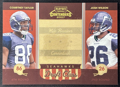 Courtney Taylor Josh Wilson 2007 Playoff Contenders Draft Class /1000 Seahawks front