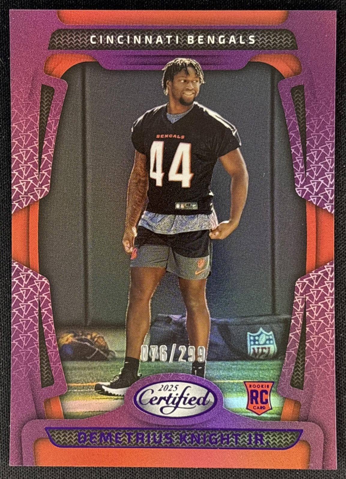 Demetrius Knight Jr. 2025 Panini Certified Rookies Mirror Purple /299 Bengals