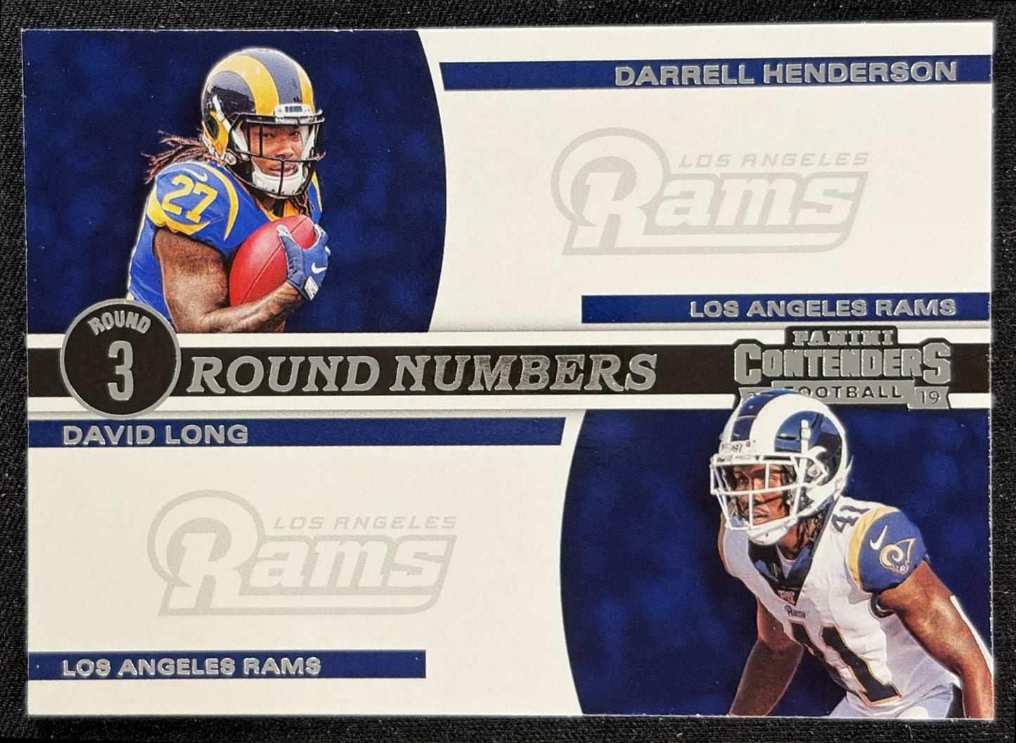 Darrell Henderson David Long 2019 Panini Contenders Round Numbers Emerald Rams