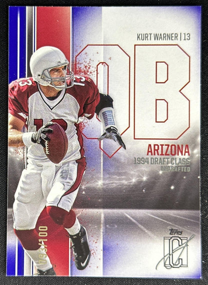 Kurt Warner 2024 Topps Signature Class Purple /100 Cardinals