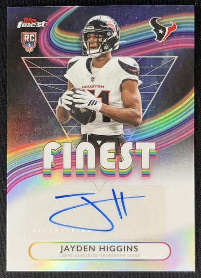 Jayden Higgins 2025 Topps Finest Rookie Auto Refractor Texans front