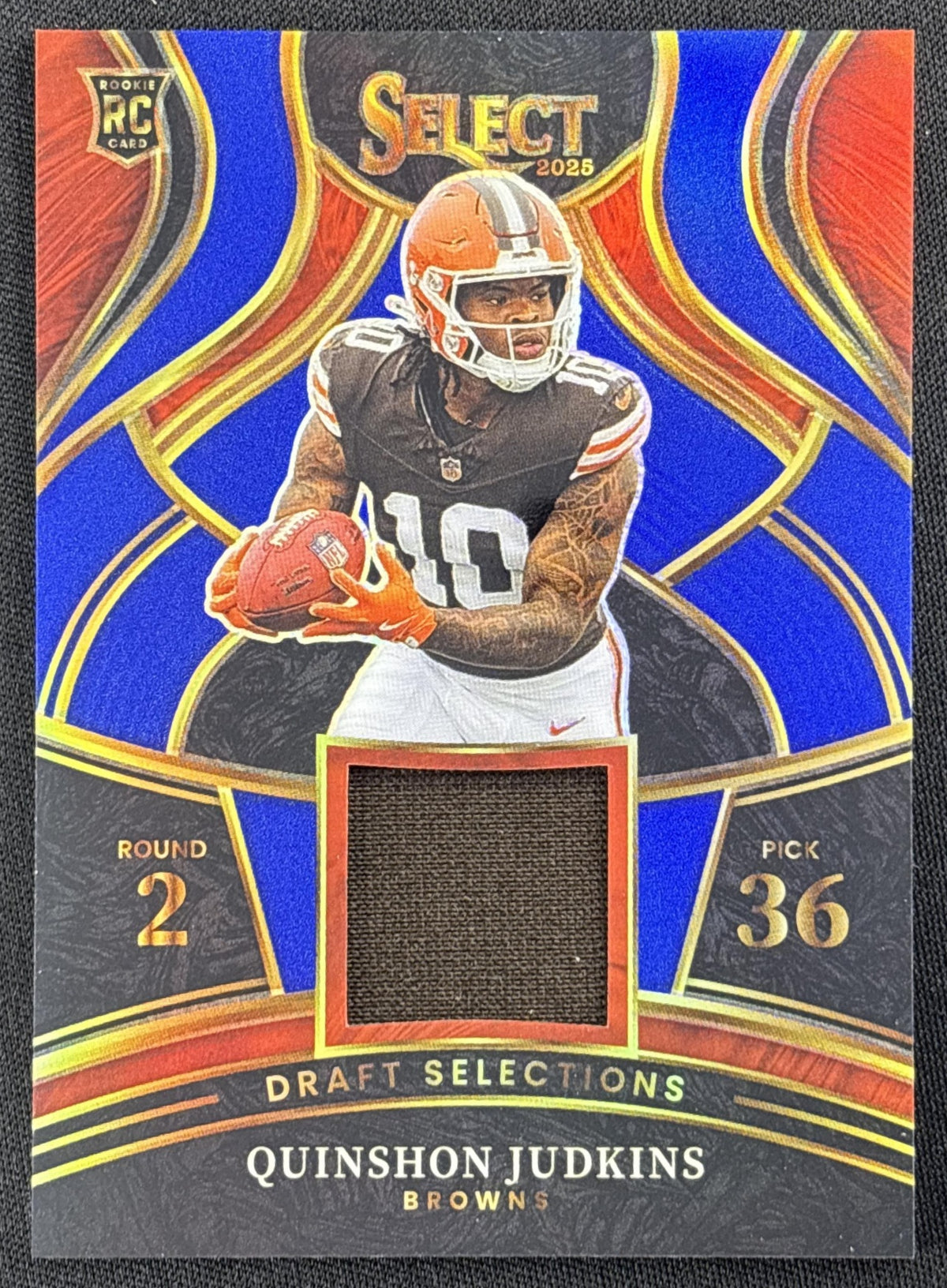 Quinshon Judkins 2025 Panini Select Draft Selections Memorabilia Blue Prizm Browns