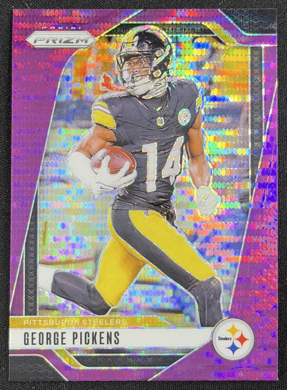 George Pickens 2024 Panini Prizm Purple Pulsar Steelers Sports Trading Card