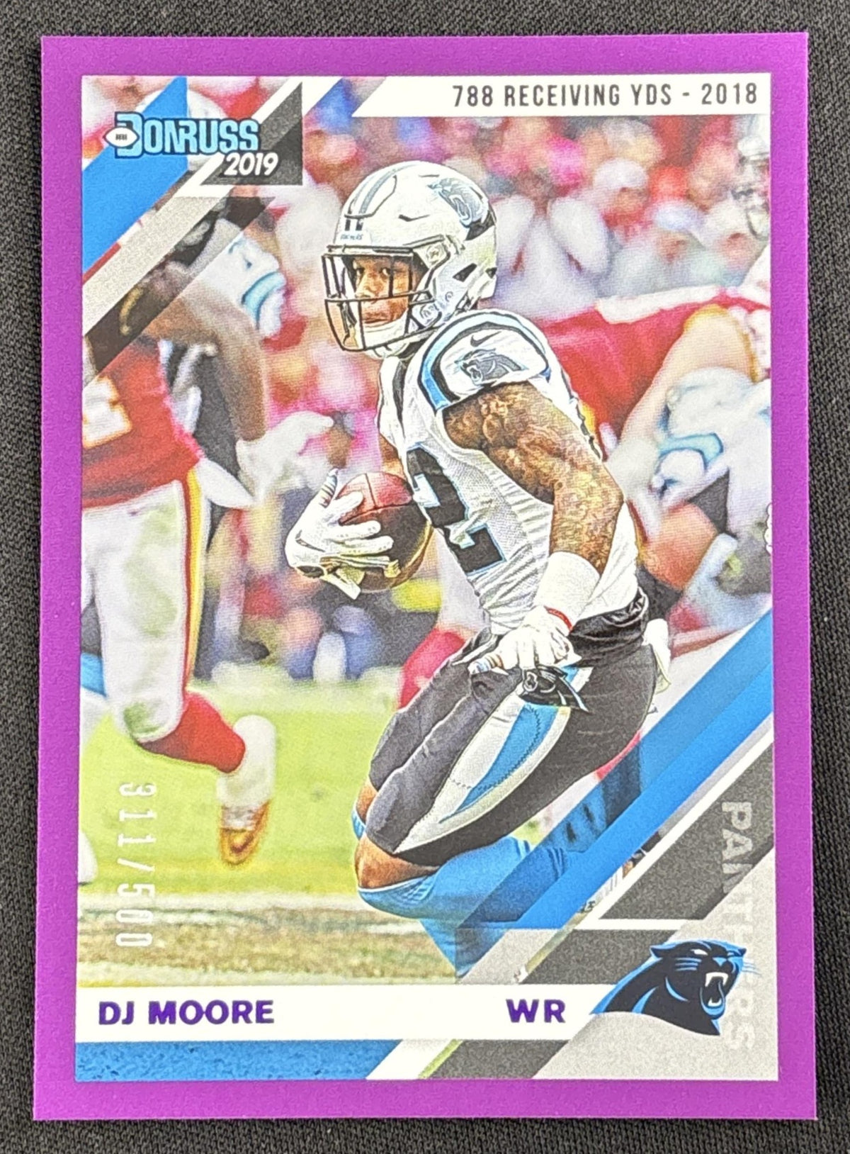DJ Moore 2019 Panini Donruss Season Stat Line /500 Panthers