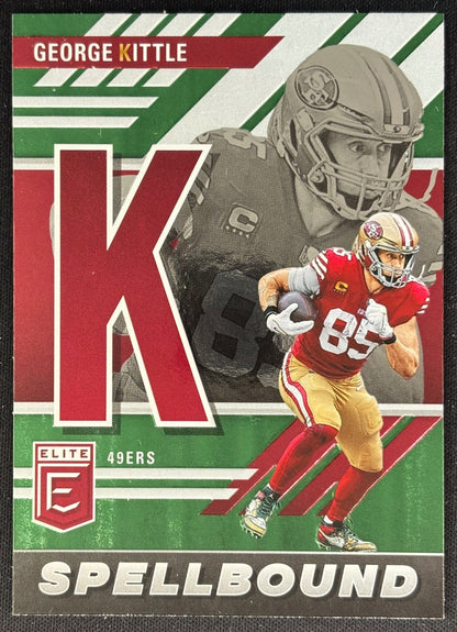 George Kittle 2023 Donruss Elite Spellbound Green 49ers Sports Trading Cards