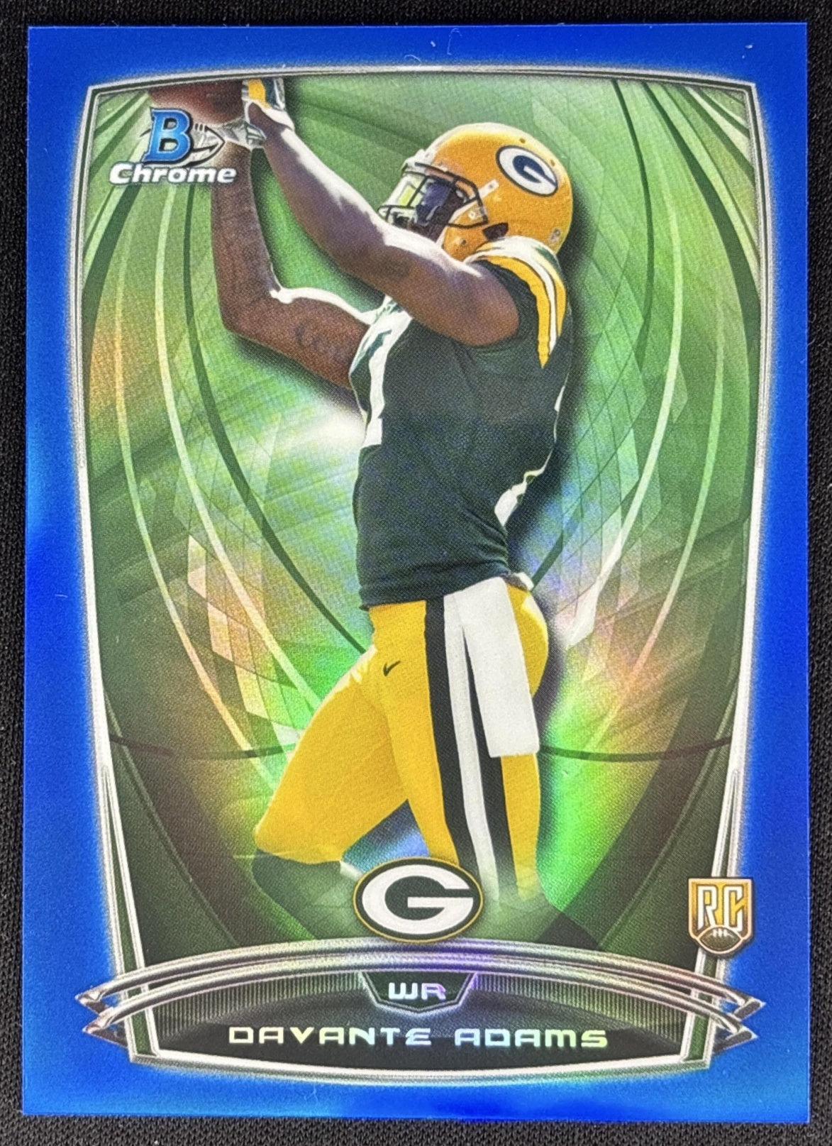 *Damaged* Davante Adams 2014 Bowman Chrome Blue Refractor /199 Packers Sports Trading Cards