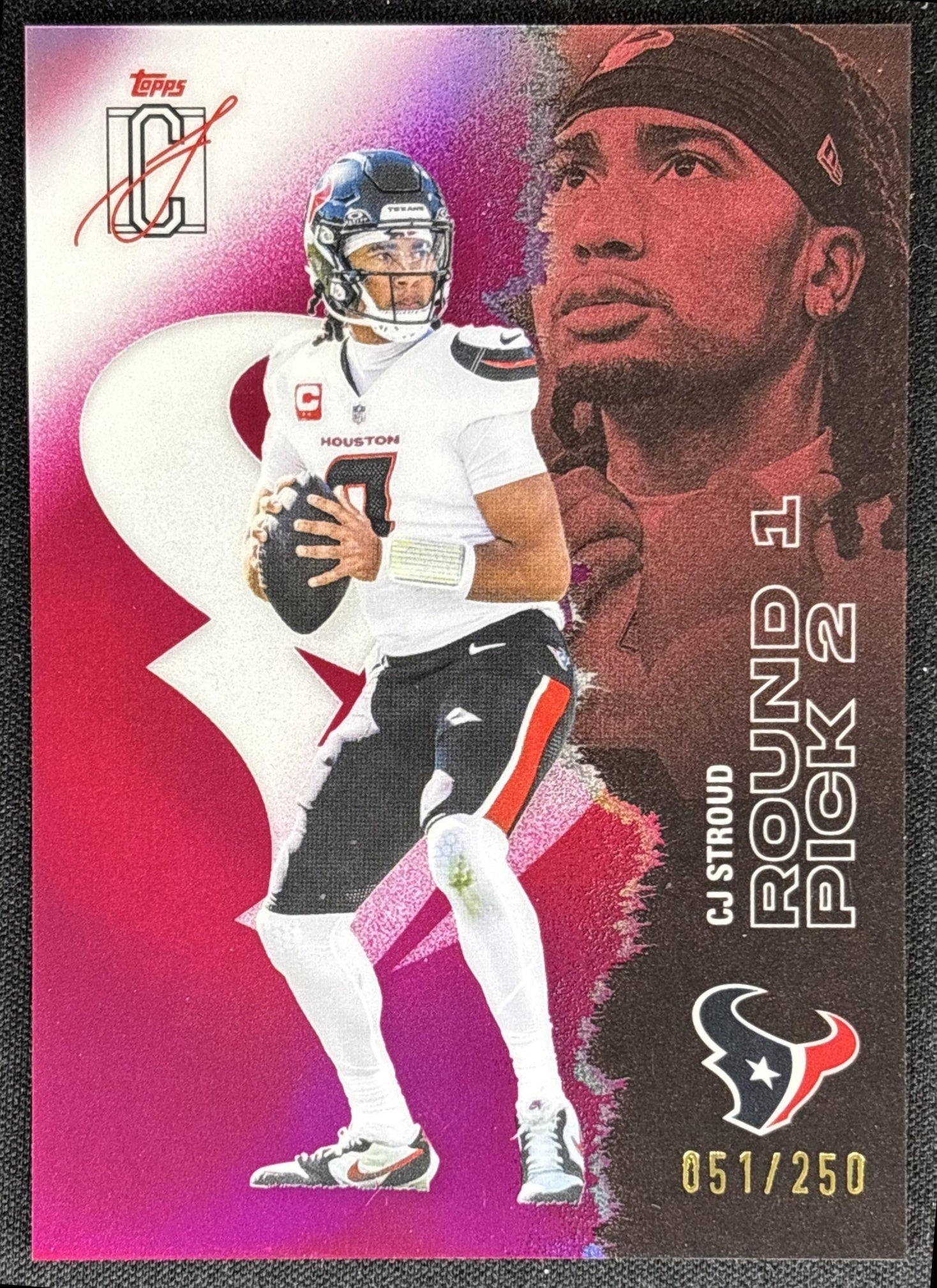 CJ Stroud 2025 Signature Class Chrome Veteran Magenta Refractor /250 Texans