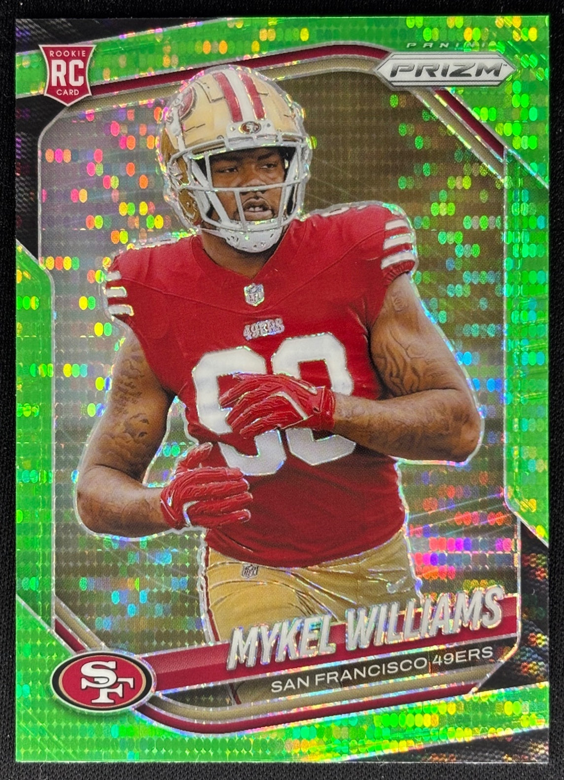 Mykel Williams 2025 Prizm Neon Green Pulsar 49ers Sports Trading Cards