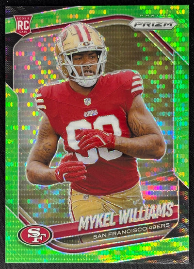 Mykel Williams 2025 Prizm Neon Green Pulsar 49ers Sports Trading Cards