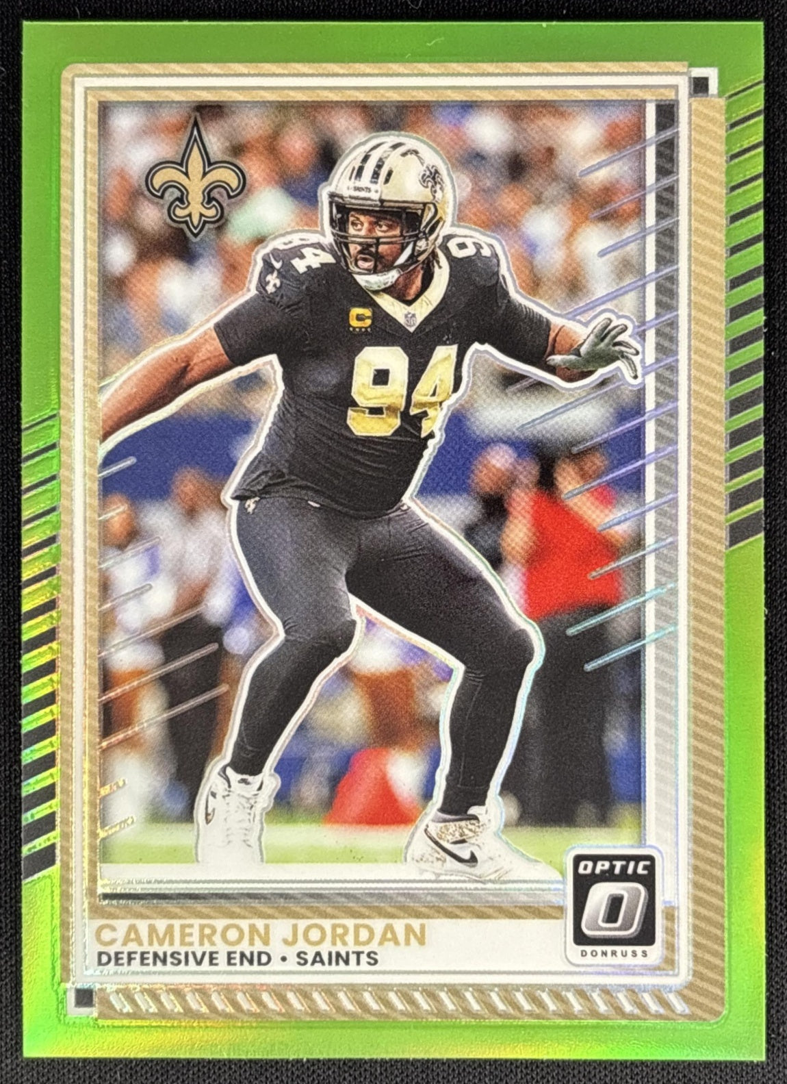Cameron Jordan 2025 Panini Donruss Optic Lime Green Prizm /50 Saints Default Title Sports Trading Cards
