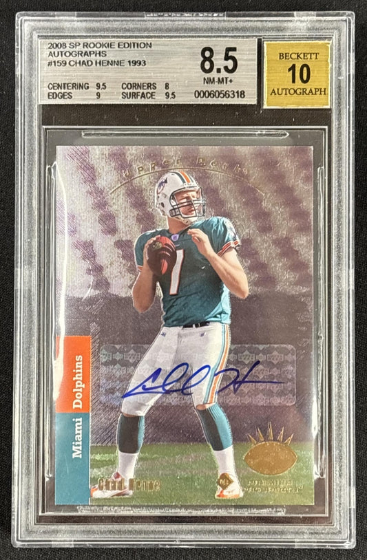 Chad Henne 2008 SP Rookie Edition Auto BGS 8.5 Dolphins Default Title Sports Trading Cards