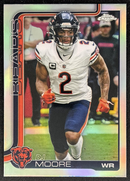 DJ Moore 2025 Topps Chrome Refractor Bears - Front
