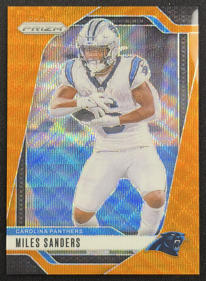 Miles Sanders 2024 Panini Prizm Orange Wave /60 Panthers front