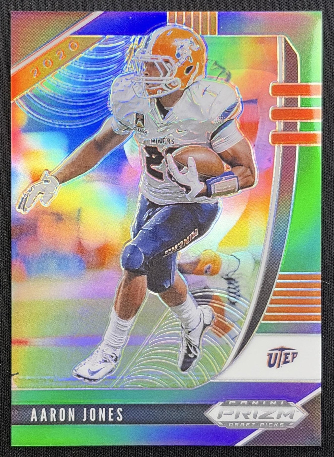 Aaron Jones 2020 Panini Prizm Draft Picks Prizms Purple And Green /199