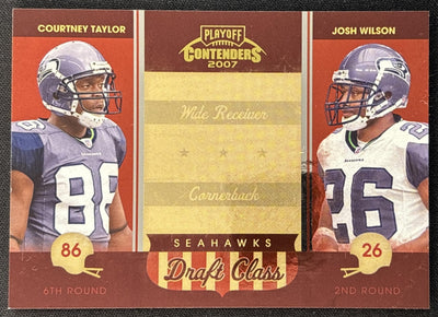 Courtney Taylor Josh Wilson 2007 Playoff Contenders Draft Class /1000 Seahawks 2 Sports Trading Cards