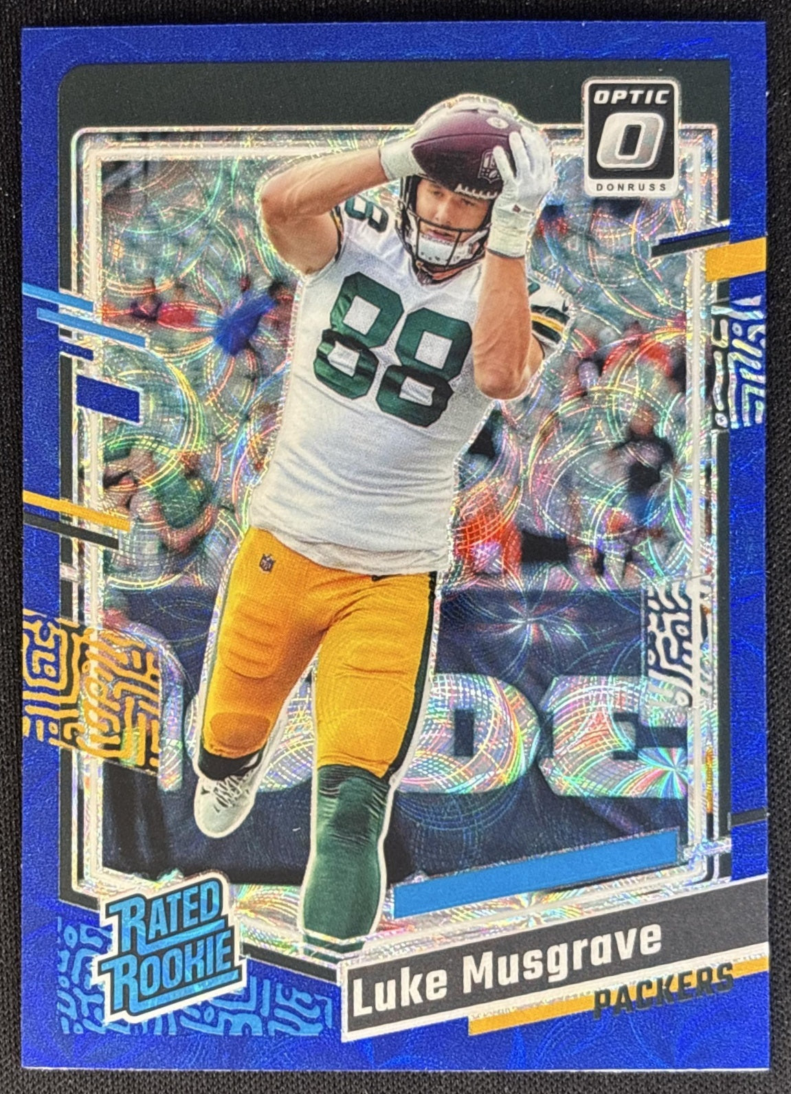 Luke Musgrave 2023 Panini Donruss Optic Blue Scope Prizm Packers
