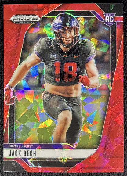 Jack Bech 2025 Panini Prizm Draft Picks Red Ice Horned Frogs Raiders Sports Trading Card